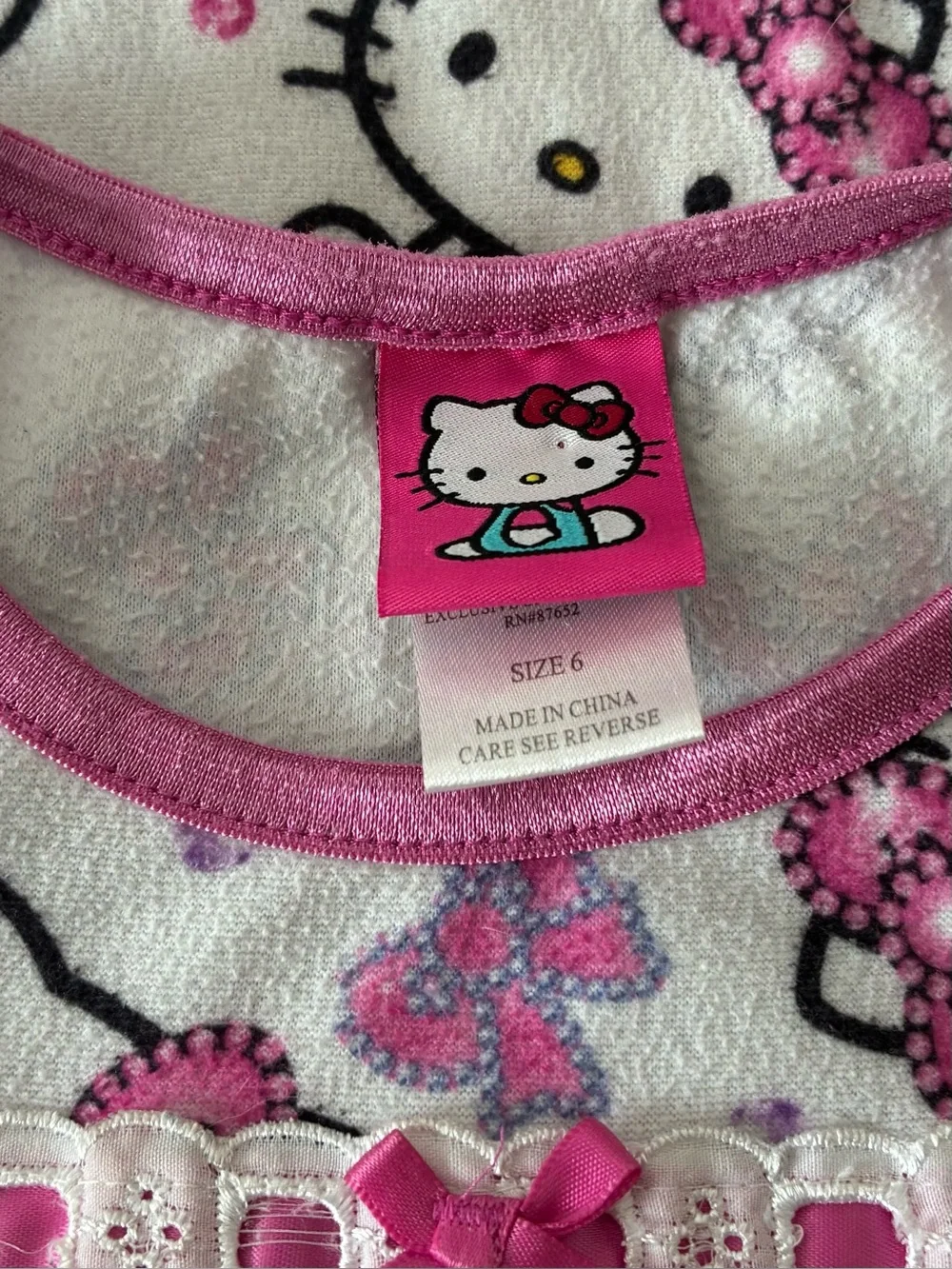 Hello Kitty Vintage Girls Night Gown Size 6
